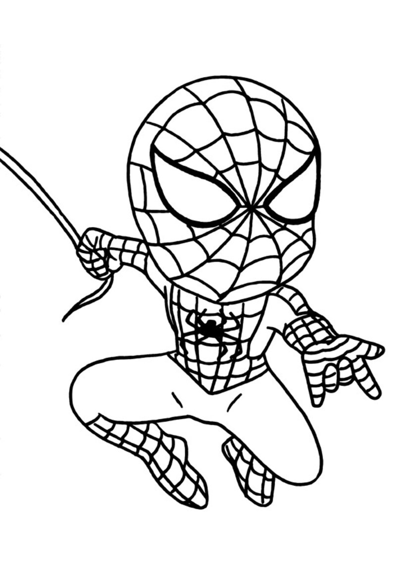 Tranh tô màu người nhện  Siêu nhân Spider Man đẹp nhất cho bé