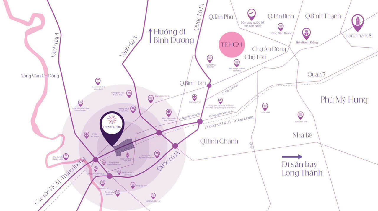 Vị trí Thanh Phú Centre Point trên bản đồ hạ tầng